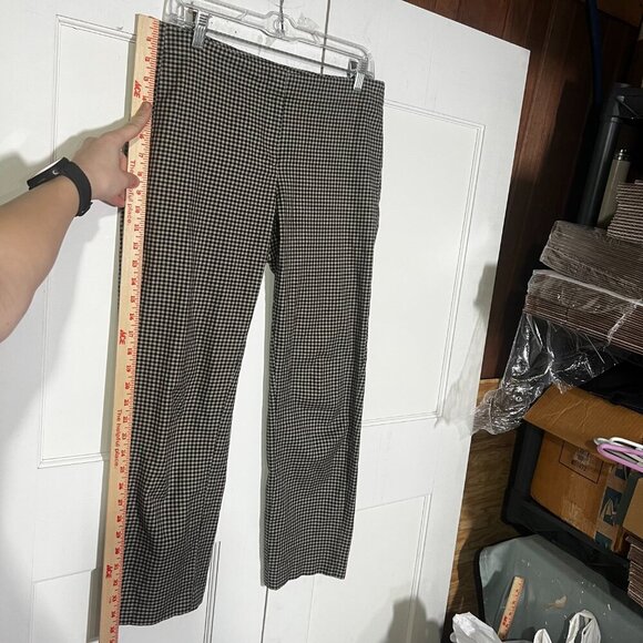 J. Jill Gingham Pants Pleated Tan and Black Size 6 Office Career Business - Picture 5 of 8